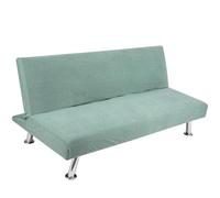 Trintion Sofa Bed Cover Armless 2/3 Seater Elastic Sofa Cover Polyester Spandex Stretch Futon Slipcover Protector (Green, L)