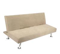 Trintion Sofa Bed Cover Armless 2/3 Seater Elastic Sofa Cover Polyester Spandex Stretch Futon Slipcover Protector (Camel, S)