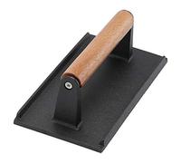 Trintion Steak Press 20 x 10 cm Cast Iron Grill Burger Press Rectangle Steak Meat Bacon Press with Wooden Handle for Burger Grilled Sandwich Quesadilla Steak