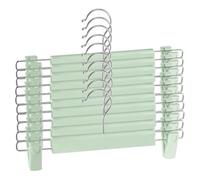 Trintion Trouser Hanger, 10Pack Skirt Hangers with Clips, Space Saving Heavy Duty Non-Slip Adjustable Clips Hooks for Organizing Trousers, Skirts, Jeans, Towels, and Sheets Mint Green (Mint Green)
