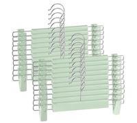 Trintion Trouser Hanger, 20Pack Skirt Hangers with Clips, Space Saving Heavy Duty Non-Slip Adjustable Clips Hooks for Organizing Trousers, Skirts, Jeans, Towels, and Sheets (Mint Green x 20)