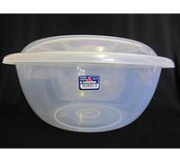 trinty house ware collection Follow Me 6,9,16, & 23Lt. Clear Plastic Mixing Bowls with LID Cooking Baking,Salad, Food (23 Litre)