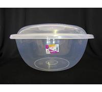 trinty house ware collection Follow Me 6,9,16, & 23Lt. Clear Plastic Mixing Bowls with LID Cooking Baking,Salad, Food (16 Litre)