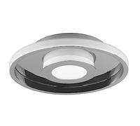 TRIO, Ceiling Light, Ascari incl. 1 x LED,SMD,28,0 Watt,3000K,3200 Lm. Plastic, White, Body: Metal, Chrome Ø:30 cm, H:6.8 cm,IP44,