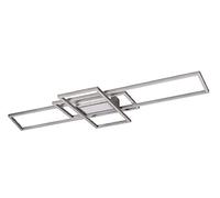Trio, Ceiling Light, Irvine incl. 1 x LED,SMD,60,0 Watt,3000-6500K,7100 Lm. Body: Metal, Nickel matt L:105 cm, L:42 cm, H:6,5 cm Light Color infinitely
