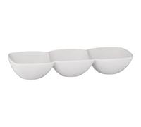 Trio Dip Bowl - 3 Serving Dishes Set - Serving Dish Snack Plate Dip Tray - Nuts Party Dishes - Dishwasher And Microwave Safe - Dinner Parties Tray - Dimensions: 32.5 x 11.8 x 5cm (Approx.)