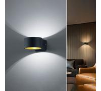Trio LED Wall Light Lacapo Matte Black & Gold 4.5W Warm White 3000K Up & Down