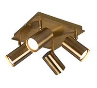 Trio Lighting Marley ceiling spotlight, antique brass, 4-bulb