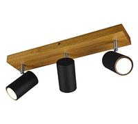 Trio Leuchten Marley 812400332 Spotlight Bar Metal Matt Black Wood Exclusive 3X GU10