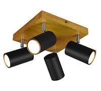 Trio Lighting Marley ceiling spotlight, matt black, 4-bulb