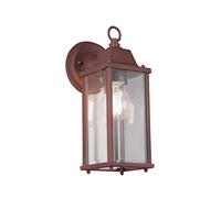 Trio Leuchten Olona 201960124 Outdoor Wall Light Die-Cast Aluminium Rust-Coloured Glass Clear Excl. 1x E27