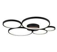 Trio Leuchten Rondo 622610532 LED Ceiling Light Metal Matte Black with 49 Watt LED Switch Dimmer