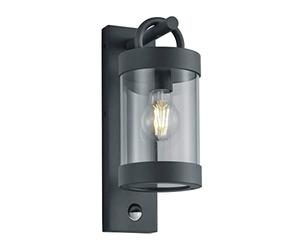 Trio Leuchten Sambesi 204169124 Outdoor Wall Light Die-Cast Aluminium Anthracite Clear Acrylic 1x E27 IP44 230 V 28 W Motion Sensor