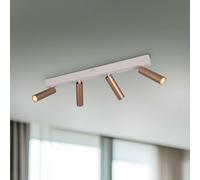 Trio Lighting Ambala LED ceiling spotlight, length 65 cm, grey/brown, 4-bulb.