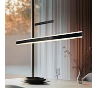 Trio Lighting Arcola black LED hanging light, length 152 cm, touch dimmer, CCT