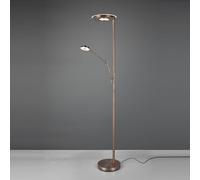 Trio Lighting Barrie LED uplighter with reading light, antique brass