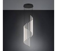 Trio Lighting Baxter LED hanging light, black, Ø 37 cm, metal, CCT dimmable