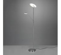 Trio Lighting Brantford LED floor lamp, reading lamp in matt nickel