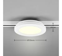 Trio Lighting Camillus LED track light for DUOline, white, Ø 17 cm