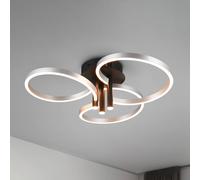 Trio Lighting Caruso LED ceiling lamp, aluminium/black, Ø 66 cm, metal CCT dimmable