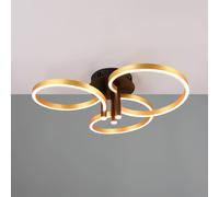 Trio Lighting Caruso LED ceiling lamp, gold/black, Ø 66 cm metal CCT dimmable