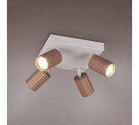 Trio Lighting Ceiling spotlight Soka, brown/grey, length 20 cm, metal, 4-bulb.