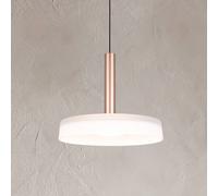 Trio Lighting Celeste LED pendant light, white/brown, Ø 22 cm, glass, dimmable