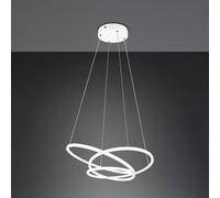 Trio Lighting Darvin LED pendant light, length 64 cm, matt white, metal, CCT