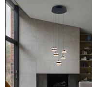 Trio Lighting Dios LED hanging light, nickel-coloured, Ø 45 cm, CCT, 5-bulb