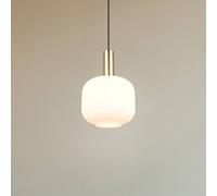 Trio Lighting Diva pendant light, 1-bulb, brass-coloured, opal, metal, glass