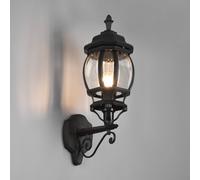 Trio Lighting Elvo outdoor wall light, socket above, matt black