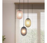 Trio Lighting Facette pendant light, multicoloured, Ø 43 cm, 3-bulb, glass