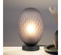 Trio Lighting Facette table lamp, smoky grey, height 29 cm, glass, E27