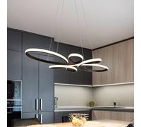 Trio Lighting Fly LED pendant light, matt black, 3,000 K, 83 cm x 45 cm