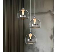 Trio Lighting Flynt LED hanging light, Ø 42 cm, chrome-coloured, metal, CCT 3-bulb