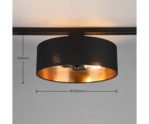 Trio Lighting Hostel track light for DUOline, black-gold, E27
