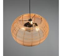Ceiling Light Black Inga 3 Matt Natural Rattan 500mm Trio 312200336