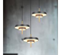 Trio Lighting Keaton LED hanging light, black/gold-coloured, Ø 45 cm, CCT 3-bulb
