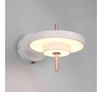 Trio Lighting Keaton LED wall lamp, light grey, Ø 20 cm, metal, CCT