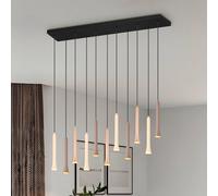 Trio Lighting LED pendant light Fiato, 11-bulb, long, metal, taupe, coffee