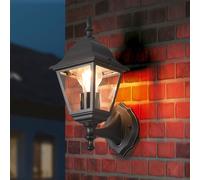 Trio Lighting Livenza outdoor wall light, socket above, black, aluminium