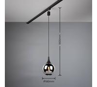 Trio Lighting LUMINA track pendant light for DUOline, black/chrome-coloured