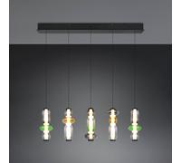 Trio Lighting Minerva LED hanging light, length 100 cm, colourful, glass, CCT dimmable