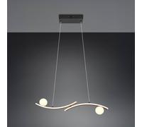 Trio Lighting Napoli LED pendant light, matt black, length 82 cm, metal