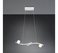 Trio Lighting Napoli LED pendant light, matt white, length 82 cm, metal, CCT