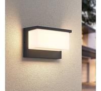 Trio Leuchten LED Nestos 240960142 Outdoor Wall Light, Anthracite Die-Cast Aluminium, White Plastic Shade, 13 Watt LED Included