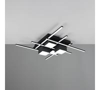 Trio Lighting Roger LED ceiling lamp, matt black, metal, CCT, remote control.
