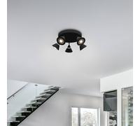 Trio Lighting Romeo LED ceiling spotlight, Ø 30 cm, black, metal, 5-bulb.