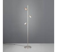 Trio Lighting Romeo LED floor lamp, height 150 cm, nickel-coloured metal, 3-bulb.