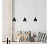 Trio Lighting Romeo LED hanging light, length 55 cm, black, metal, 3-bulb.